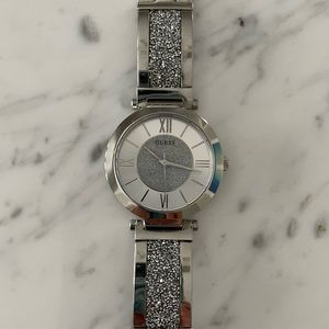 Guess watch, silver tone Swarovski detail band